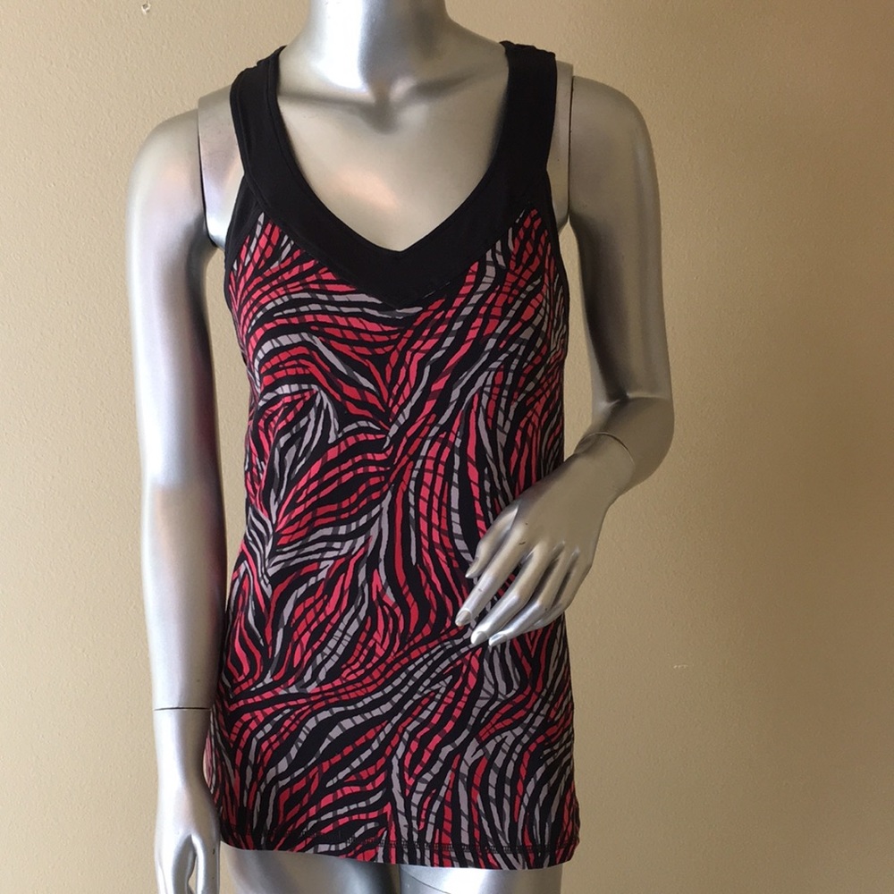 LUCY | Zebra Print Tank Top With Built In Shelf Bra - Picture 1 of 11